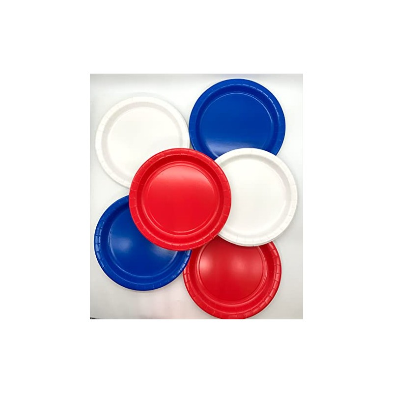 Beautiful Balloons Red White and Blue Royal Paper Plates x