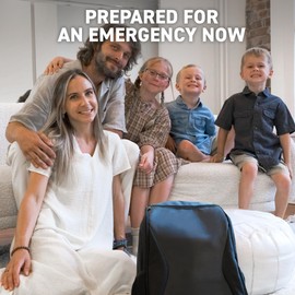 Earthquake Kit - 72 HRS Essential Emergency Survival Kit, Heavy Duty 72 Hour Bug Out Bag Survival Kit for Earthquake, Hurricane, Tsunami - Include Emergency First Aid Kit, Water, Food (Black 4P)