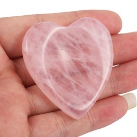 Nupuyai Rose Quartz Heart Thumb Worry Stone, Healing Crystal Pocket Palm Stone for Reiki Anxiety Stress Relief