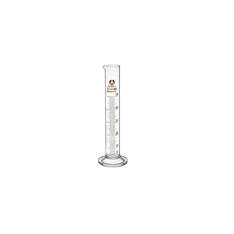Rocwing - Boro 3.3 Glass Measuring Cylinder Laboratory Glassware (50ml)
