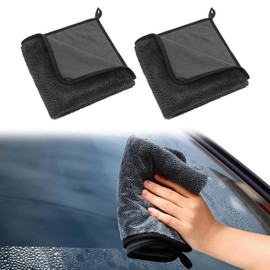 POHOVE 2 Pcs Bathroom Drying Cloth,Microfibre Cleaning Cloth,Thicken Drying Towel Wonder Super Absorbent Cloth for Auto Car Detailing,Window,Gym,Travel,Bathroom.(40×40cm)