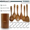 Pohex Teak Wood 12 Piece Kitchen Utensil Set with Wooden