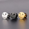 FuZhiBang Stainless Steel Black/Silver Jack Skellington Cut-Out Round Circle Button