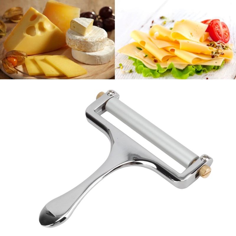 Stainless Steel Cheese Cutter Thickness Adjustable Ergonomic Handle Wire Cheese
