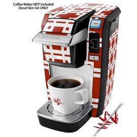 WraptorSkinz Decal Style Vinyl Skin compatible for Keurig K10 / K15 Mini Plus Coffee Makers Boxed Red Dark (COFFEE MAKER NOT INCLUDED)