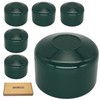 SKIR'CO (6 pcs) Fence Post Caps, Round 42.4 mm Green