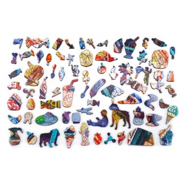 Wooden Jigsaw Puzzle for Adults - Sidewalk Checkers (474 Piece Wooden Jigsaw Puzzle)