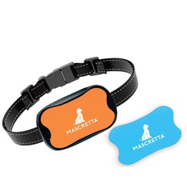 MASCRETTA Collar Antiladrido AN-S2, para Perro. Collar de Entrenamiento para educar el ladrido con Sonido y Pequeñas Descargas. Anti Barking Collar. (Naranja y Azul)