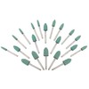 20Pcs Rubber Bullet Head Polishing Burr, 4mm/6mm/8mm/10mm Set, Green Rubber