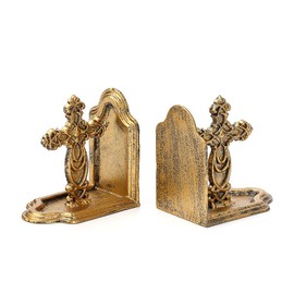 Jemeni Cast Iron Cross Bookends, Set of 2 Catholic Book Ends, Antique Gold Finish…