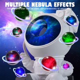 IC ICLOVER Astronaut Galaxy Projector Star Light, Space Buddy Projector Night Light, 360° Nebula Spacemen Projector with Remote Control, Space Lamp Gifts for Kids Boys Girls