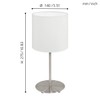 Eglo Pasteri Table Lamp, 1 Flame Textile Table Lamp, Material: