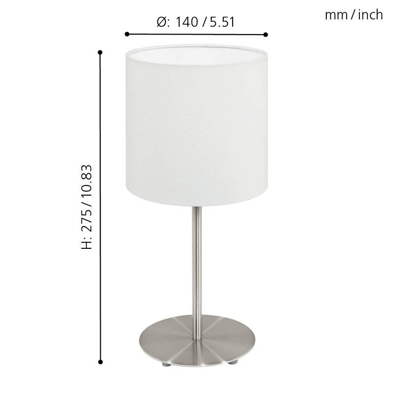 Eglo Pasteri Table Lamp, 1 Flame Textile Table Lamp, Material: