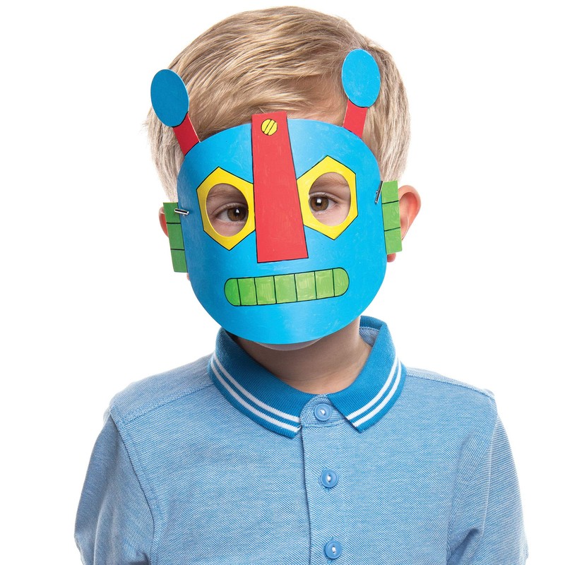 Baker Ross Robot Colouring Masks for Kids Craft Projects (Pack
