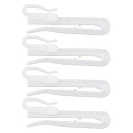 eMagTech Pack of 100 Curtain Hooks 70mm Deep Fit Clamp Pleat Hooks Plastic Locking Tape Clips Hangers for Shower Door Window Curtains White