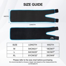 supregear Thigh Wraps Support, Adjustable Compression Neoprene Thigh Sleeve Hamstring Quad Wrap Upper Leg Brace for Women Men Pulled Groin Muscle, Quadriceps, Black + Blue, L