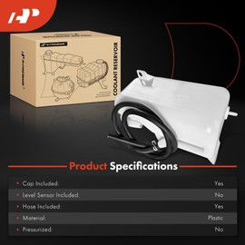 A-Premium Engine Coolant Overflow Recovery Reservoir Tank [With Cap & Hose] Compatible with Nissan Quest 1999 2000 2001 2002, 3.3L