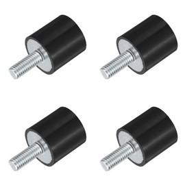 sourcing map M8 Thread Rubber Mounts, Vibration Isolators, Cylindrical Shock Absorber with Studs 25 x 25mm 4pcs