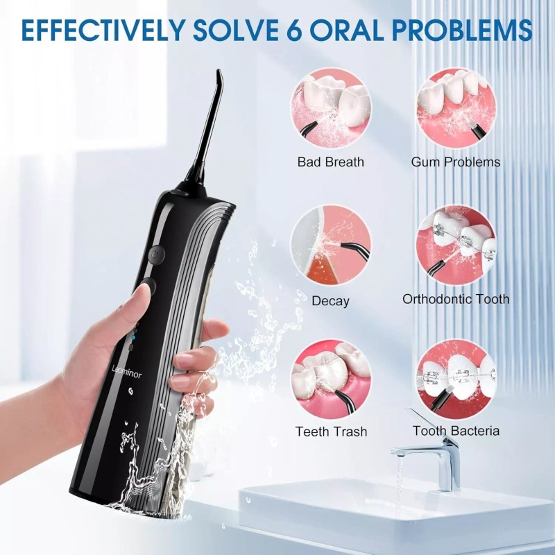 Leominor Water Dental Flosser Pick for Teeth - 5 Modes