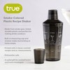 True Smoke Tinted Plastic Cocktail Shaker with Measurements, Includes 6
