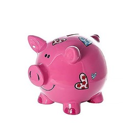 Mousehouse Gifts Kids or Adults Large Pink Pig Piggy Bank with Hearts Gift for Girls