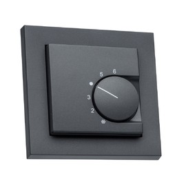 Halmburger Room Thermostat RTR-5510 Anthracite + GIRA E2 1-Way Frame 021123, Anthracite + Cover 55 x 55 mm, Contact Design Opener for Underfloor Heating Actuators 230 V Closed Powerless (NC)