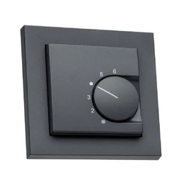 Halmburger Room Thermostat RTR-5510 Anthracite + GIRA E2 1-Way Frame 021123, Anthracite + Cover 55 x 55 mm, Contact Design Opener for Underfloor Heating Actuators 230 V Closed Powerless (NC)