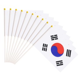 50 Pack South Korean Flags on Stick - Small Mini Hand Held, 5.5x8.3 Inch, Grand Opening, Carnival, Party Events Celebration