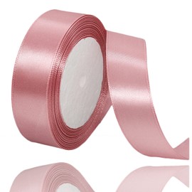 Gift Ribbon Rose Gold 20 mm Wide, 23 Metres Satin Ribbon Rose Pink Gift Ribbons Fabric Ribbon Decorative Ribbon for Gift Wrapping, Crafts, Birthday and Wedding Decoration