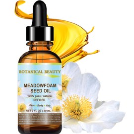 Botanical Beauty MEADOWFOAM SEED OIL 100% Pure Natural Refined Undiluted for Face, Body, Hair, Nails 2 Fl.oz.- 60 ml