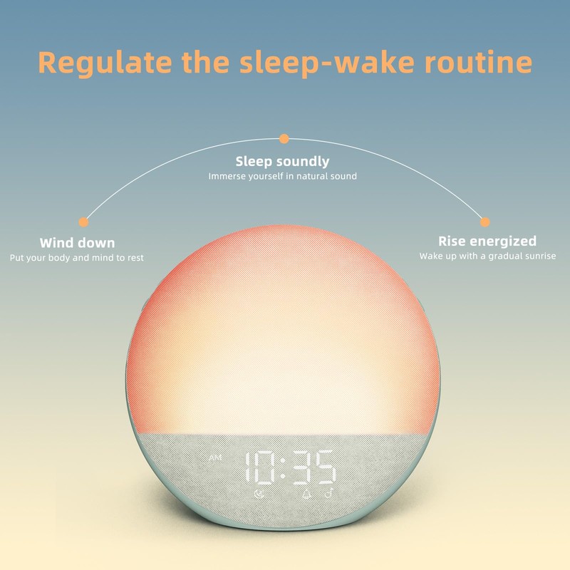 Sunrise Alarm Clock White Noise Machine: Natural Wake Up Light