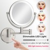 RECKODOR 8 Inch Rechargeable Brass Lighted Magnifying Mirror Wall Mounted,