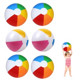 SHUOHONG 6 Stück Wasserball Aufblasbar, Aufblasbar Balls, Sommer Schwimm Wasserspielzeug, Beach Ball für Kinder Erwachsene Strand, Pool Party, Party Favors und Outdoor- Aktivitäten