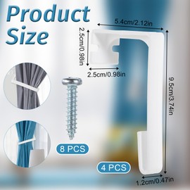 4 Packs RV Curtains Holder RV Curtain Clips RV Side Curtain Hold Down Caravan Curtain Retainer Plastic Camper Curtain Track Clips with Screws RV Accessories Hardware for Inside RV Windows Curtain