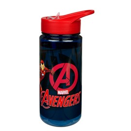 Scooli AVER9913 Aero Plastic Drinking Bottle with Integrated Straw and Drinking Nozzle, Marvels The Avengers, BPA and Phthalate Approx. 500 ml.