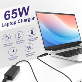 PAEBAI+ 65W 45W Laptop Netzteil Ladegerät für Dell Inspiron 13 14 15 17 3000 5000 7000 Serie Latitude 3510 3410 3520 3420 Vostro 5301 5390 19,5V 3,34A 2 Tips Adapter