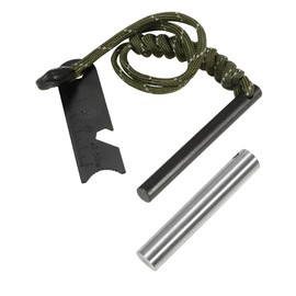 Ferro Rod Fire Starter and Magnesium Rod Kit – All-in-One Survival Fire Starter Tool with Flint and Steel, 6-in-1 Multi-Tool Scraper, Paracord Landyard Handle and Striker for Camping, Hiking, Hunting