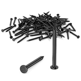 ORTAVA Pack of 50 Steel Nails, Nails for Concrete Walls, Galvanised, Nail Woodworking Brick, Universal Use Indoor and Outdoor Use, Black (40 mm)