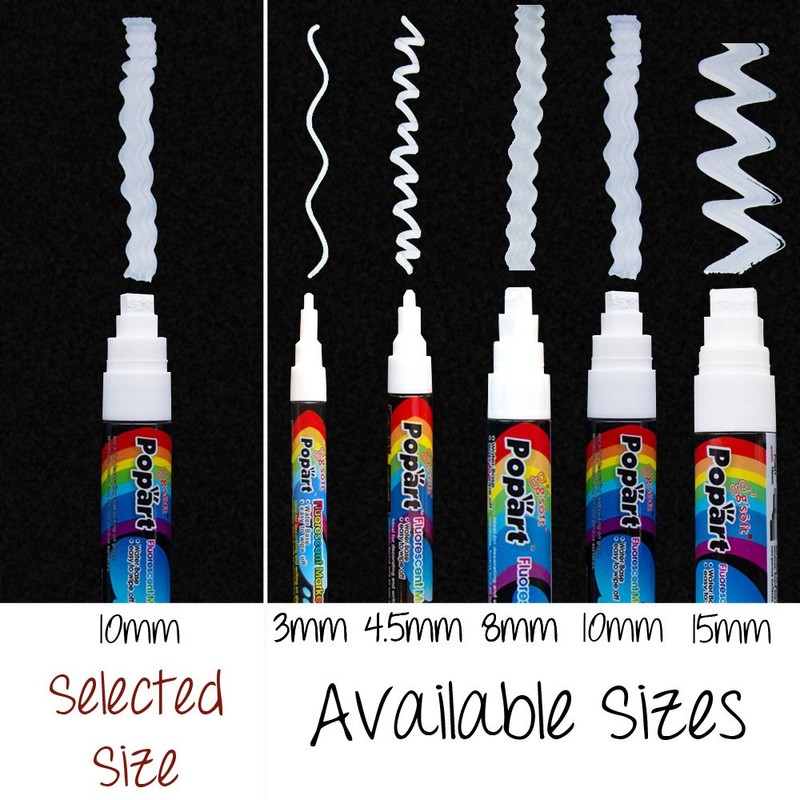 Chalk Marker Large Tip Fluorescent Dry Erase 10mm (8 Pack)