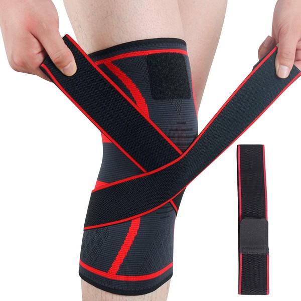 Quesuc Knee Brace 1 Piece Elastic Breathable Non Slip Ideal