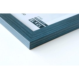 accent by nielsen Bilderrahmen, 21 x 29,7 cm (A4), Holz, Blau, Dokumentenrahmen zum Aufhängen im Hoch- & Querformat, Echtglas, Oslo