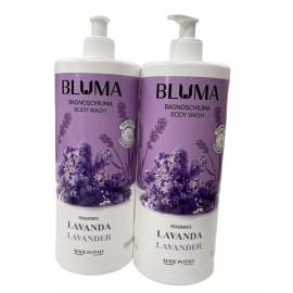 Bluma 2 Bottles (33.8 oz each) Bluma Lavender Body Wash for Softness & Hydration