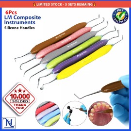 INSTUMAX® LM Arte Set of 6 Composite Filling & Restorative Instrument Silicone Handle