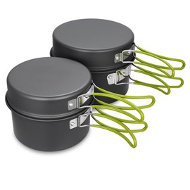 Gutsdoor Camping Cookware Set Camping Gear Campfire Utensils Non-Stick Cooking Equipment Lightweight Stackable Pot Pan Bowls with Storage Bag for Outdoor Hiking (11 Piece/Set)