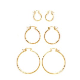 Arracadas de Chapa de oro Premium - Tutti Joyería (Set de 3)