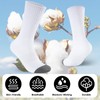 Monxiery Mens 100% Cotton Cushioned Crew Socks, Athletic Performance Moisture
