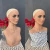 JINGFA Realistic Female Mannequin Head with Shoulders for Wigs Earrings
