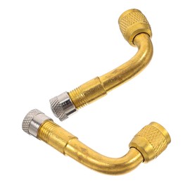 ULTECHNOVO 2PCS Angled Brass Tire Valve Extension Adapter for Quick Inflation Leak Seal Compatible with Cars Motorcycles Easy Access for Tire Maintenance