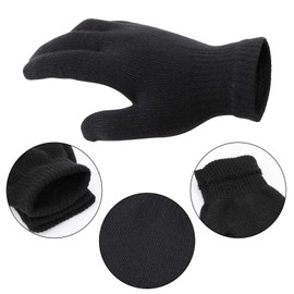 QKURT 12 Packs Winter Magic Gloves, Women’s Men’s Thermal Gloves Full Fingers Knit Warm Gloves for Daily Wear Commuting Cycling Running