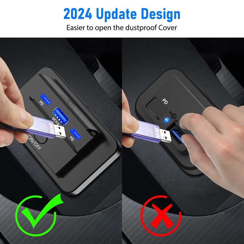 Linkstyle RV USB Outlet, Dual PD3.0 USB C Port &